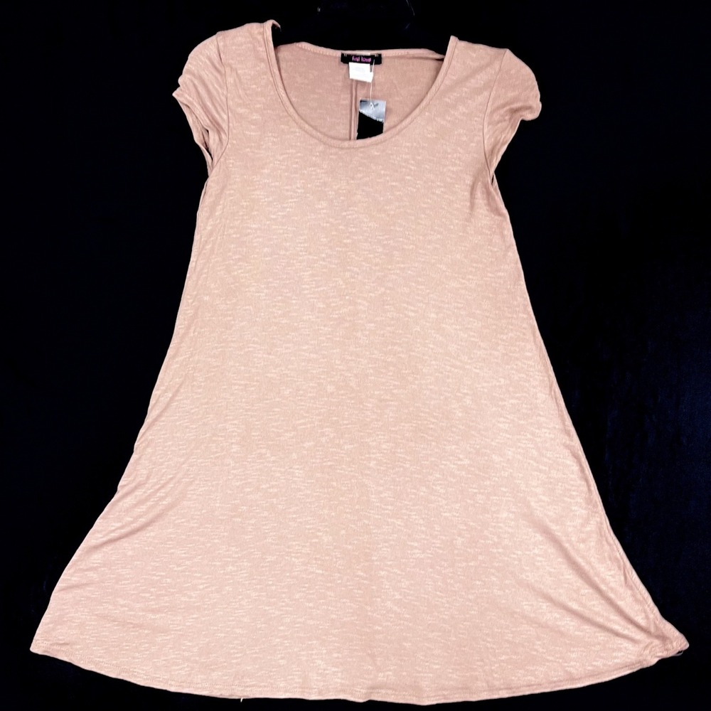 First Love Womens Small Mauve Pink Rayon Spandex Knit Mini Dress FL3226 USA Made